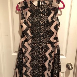Fire Los Angeles Nude and Black Lace Dress XL